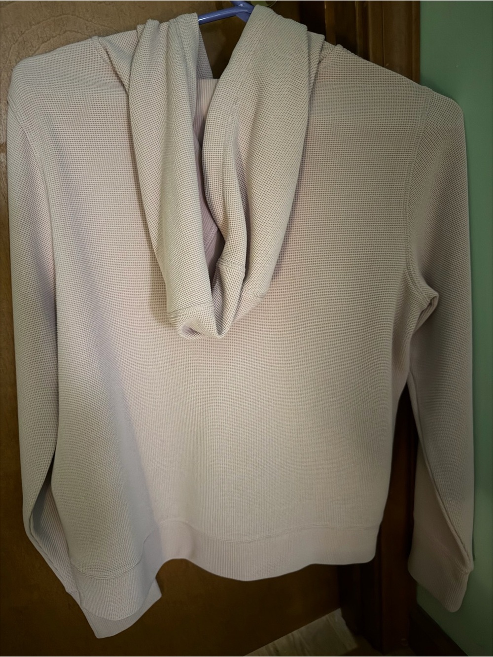 Calvin Klein Performance Dusty Rose Waffle-Knit Hooded Top - Picture 3 of 5